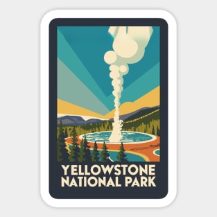 A Vintage Travel Art of the Yellowstone National Park - US Sticker
